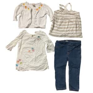 H&M | Gymboree Bundle of Clothes Baby Girl Size 12M-18M White Blue Shirts Jeans